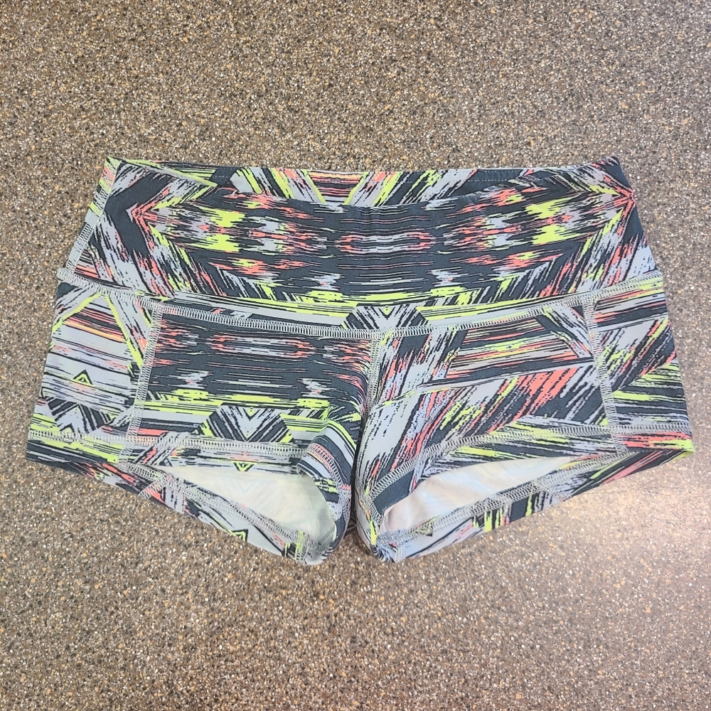 *TWO* Small Fleo Low Rise Contour Shorts: The Fuchsia Is Lime + Silver Storm